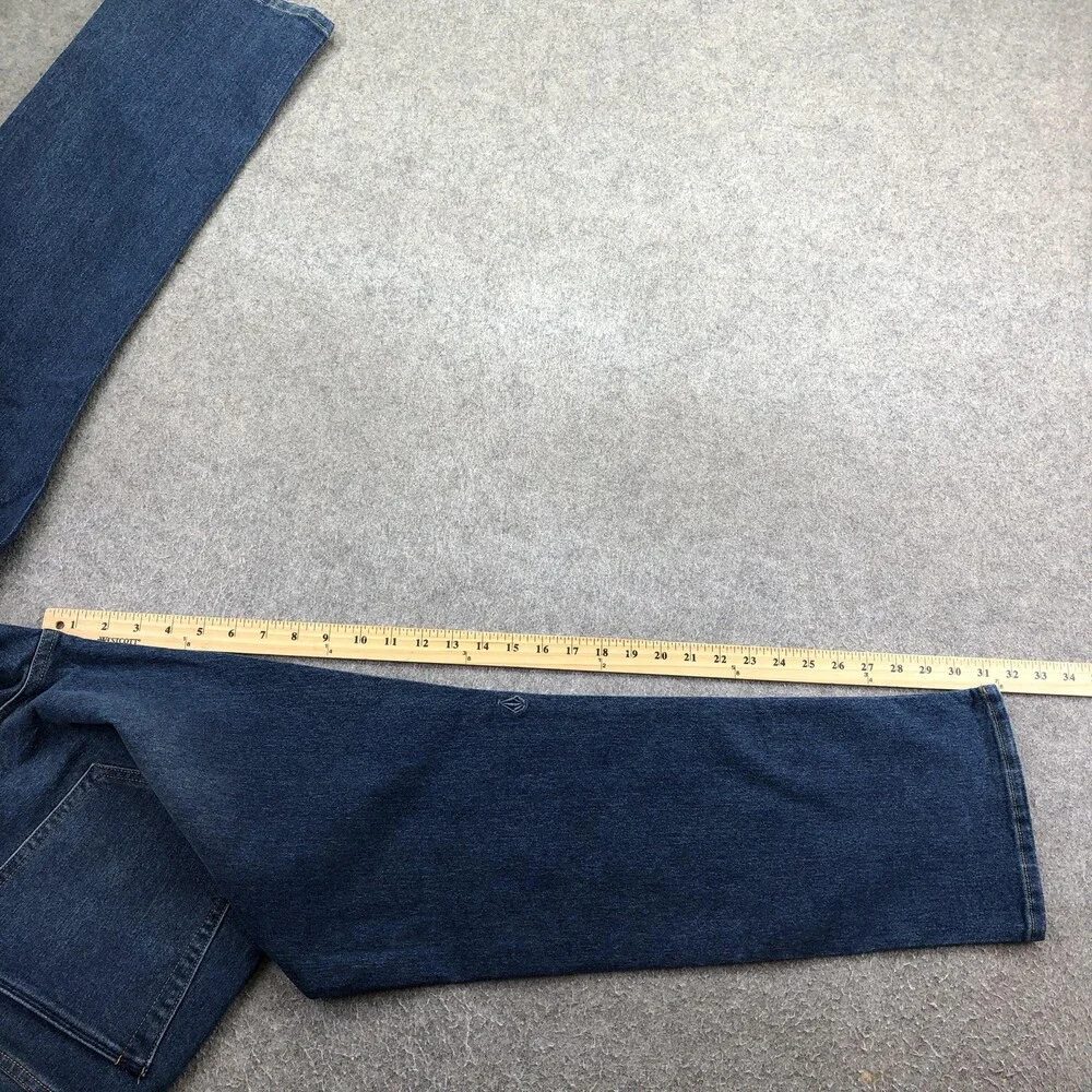 Volcom Jeans Mens 38x32 Blue Solver Modern Straight Medium Wash Denim Pants